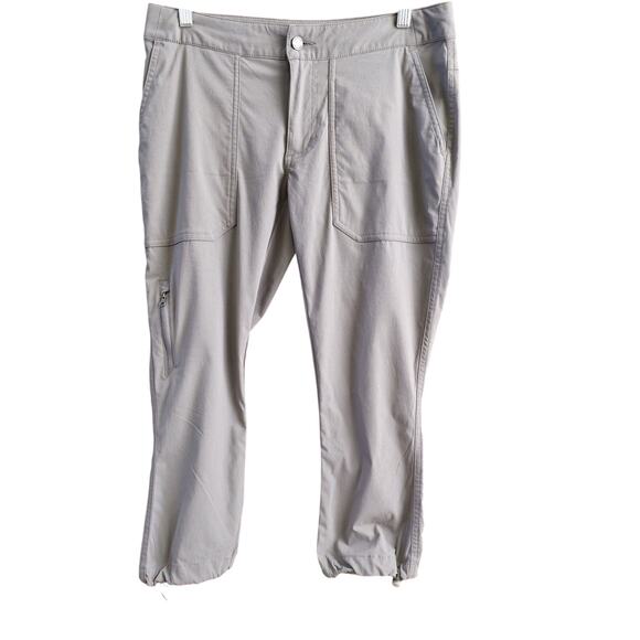 Columbia Women's Pants Gray Cropped Capri Drawstring Nylon Hiking Size 4 - Picture 1 of 6